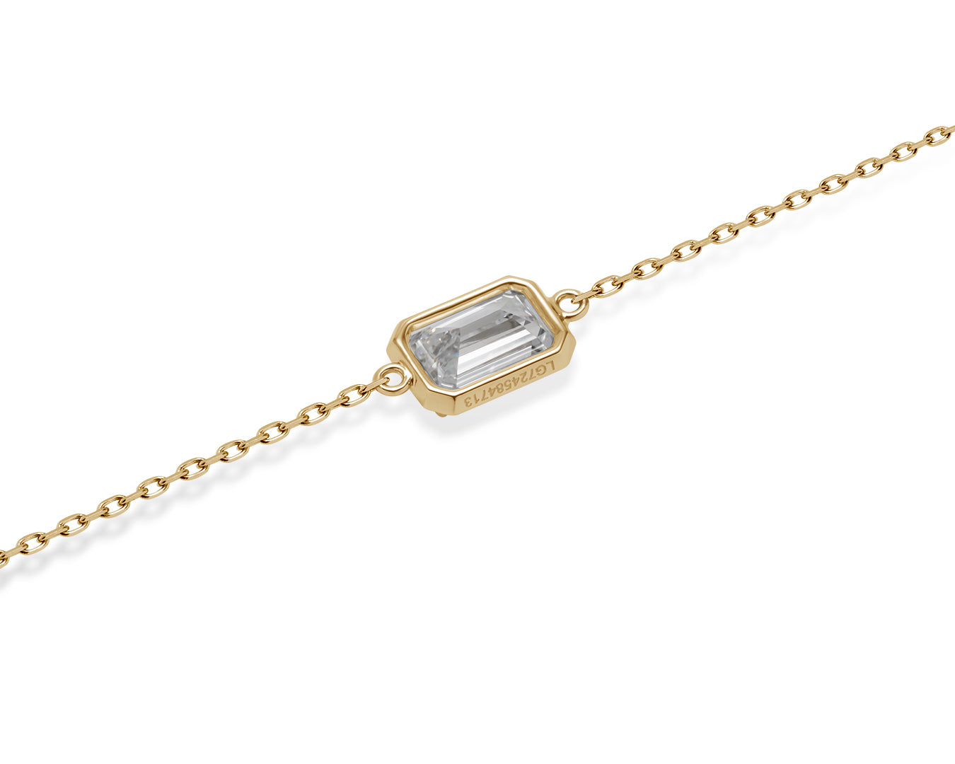 1.0ct ダイヤモンド チェーンブレスレット /エメラルドカット