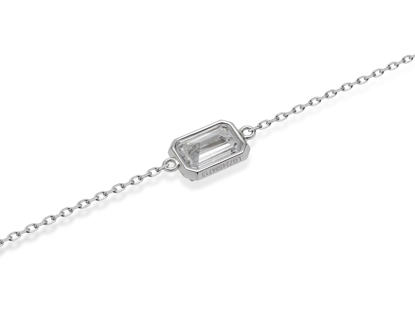 1.0ct ダイヤモンド チェーンブレスレット /エメラルドカット