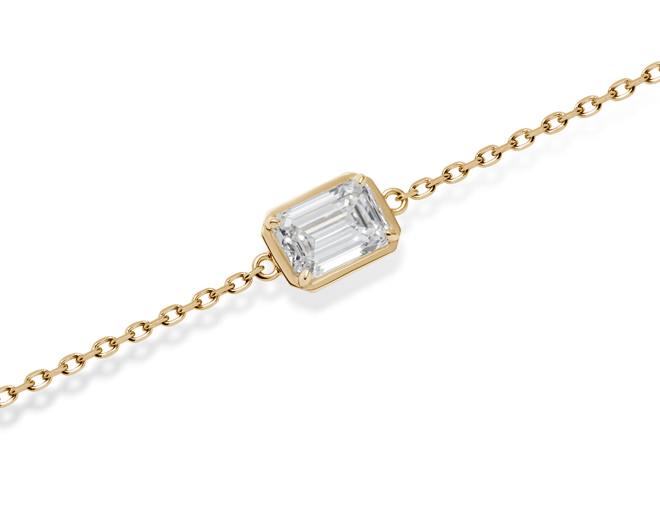 1.0ct ダイヤモンド チェーンブレスレット /エメラルドカット