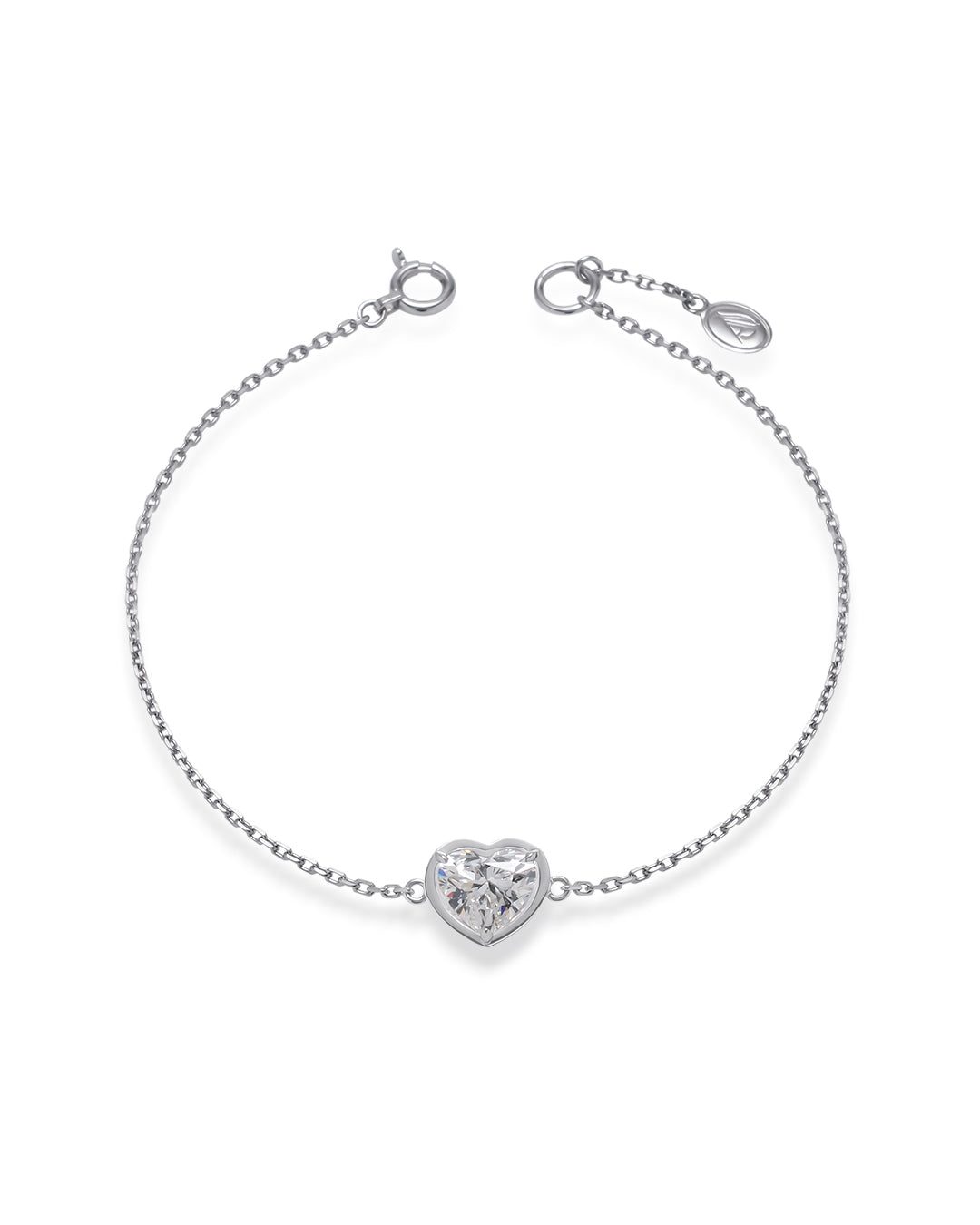 1.0ct ダイヤモンド チェーンブレスレット /ハートシェイプ
