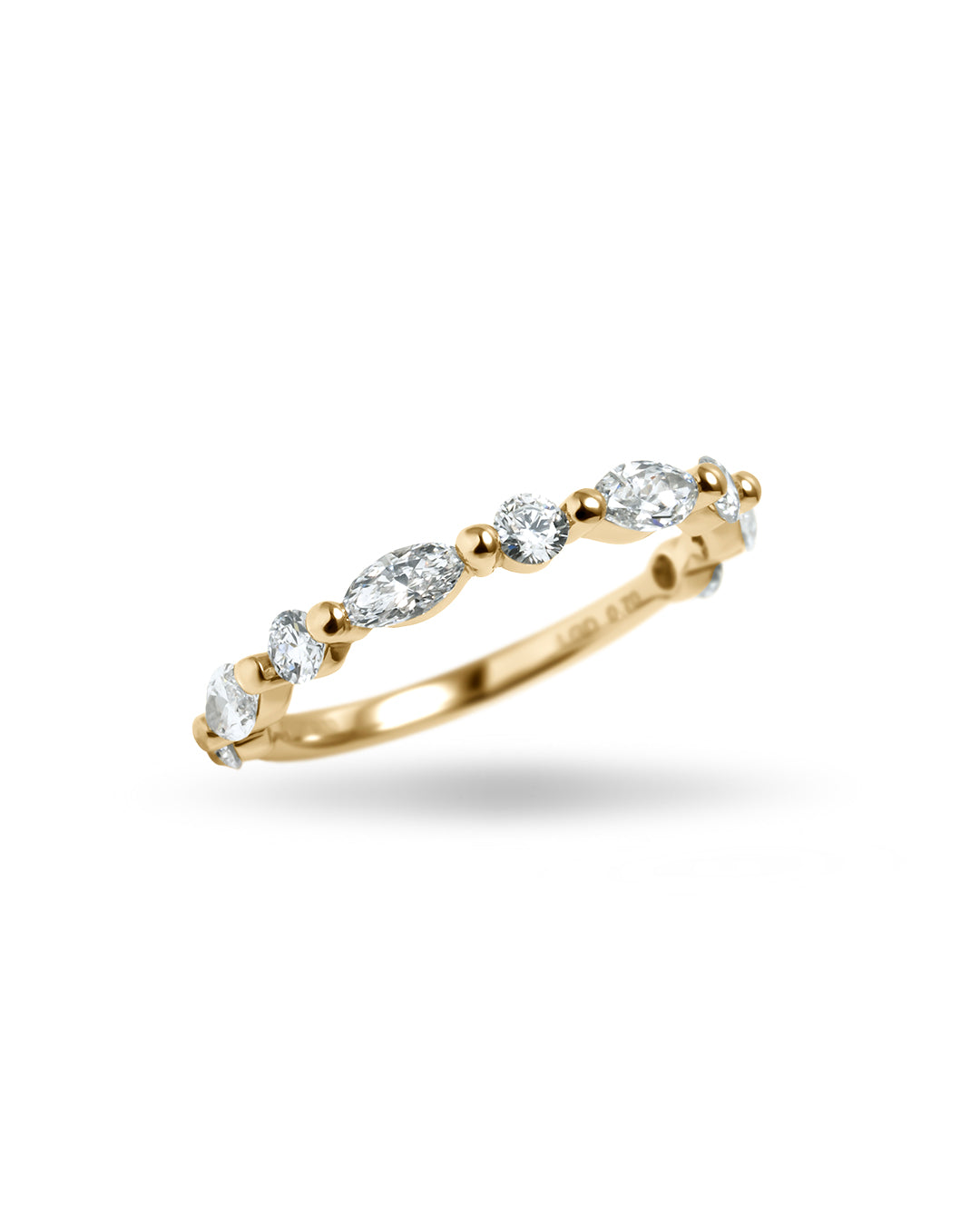 0.7ct ダイヤモンド ハーフエタニティリング /マーキスカット&ラウンド