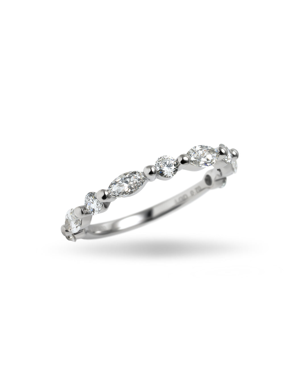 0.7ct ダイヤモンド ハーフエタニティリング /マーキスカット&ラウンド