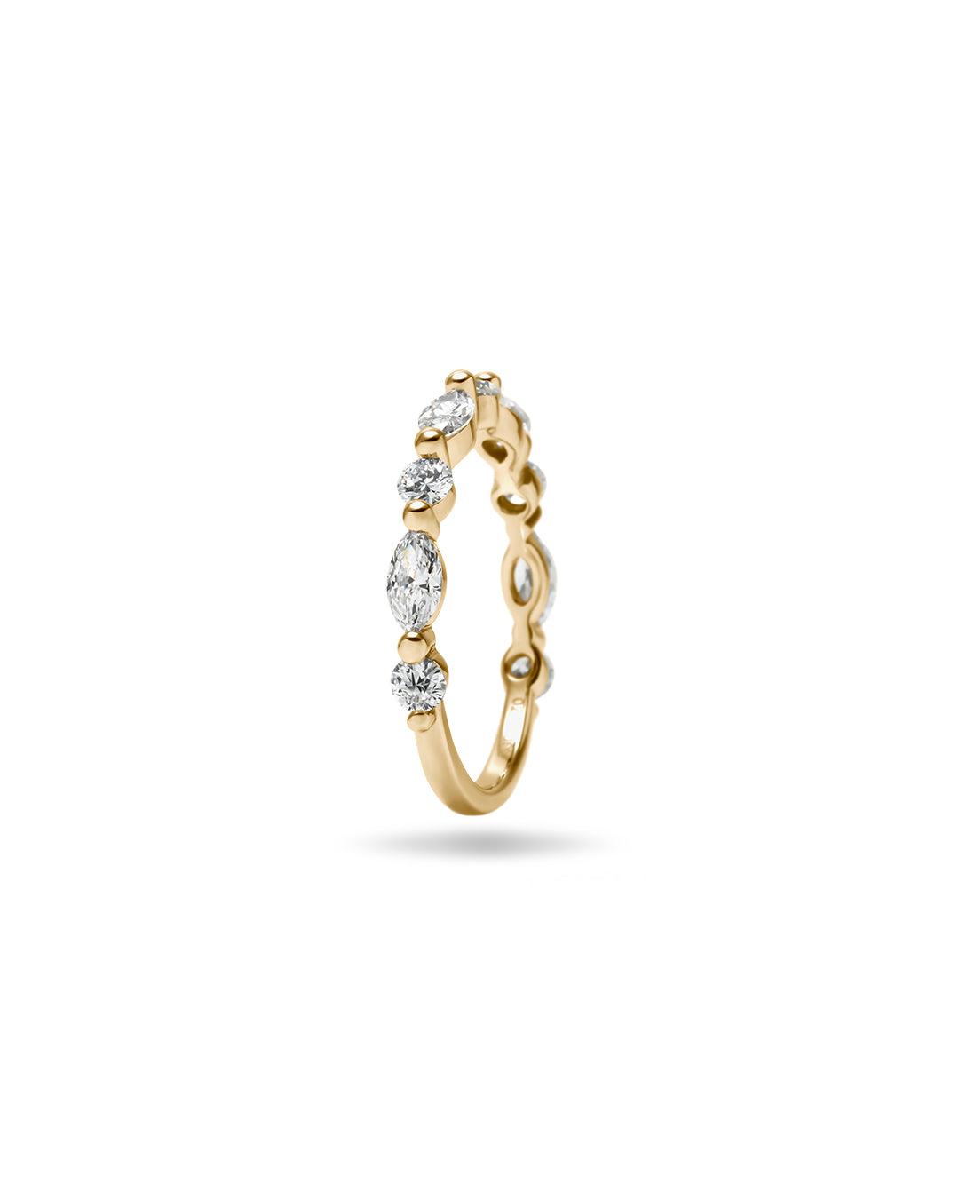 0.7ct ダイヤモンド ハーフエタニティリング /マーキスカット&ラウンド