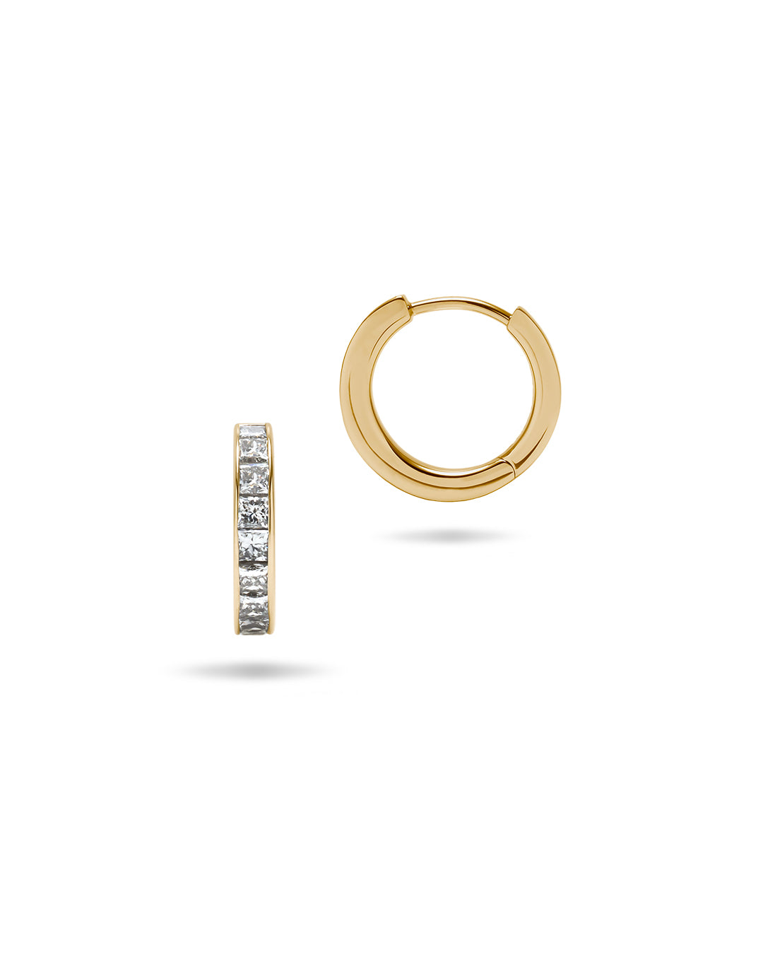 0.3ct ダイヤモンド フープピアス /プリンセスカット