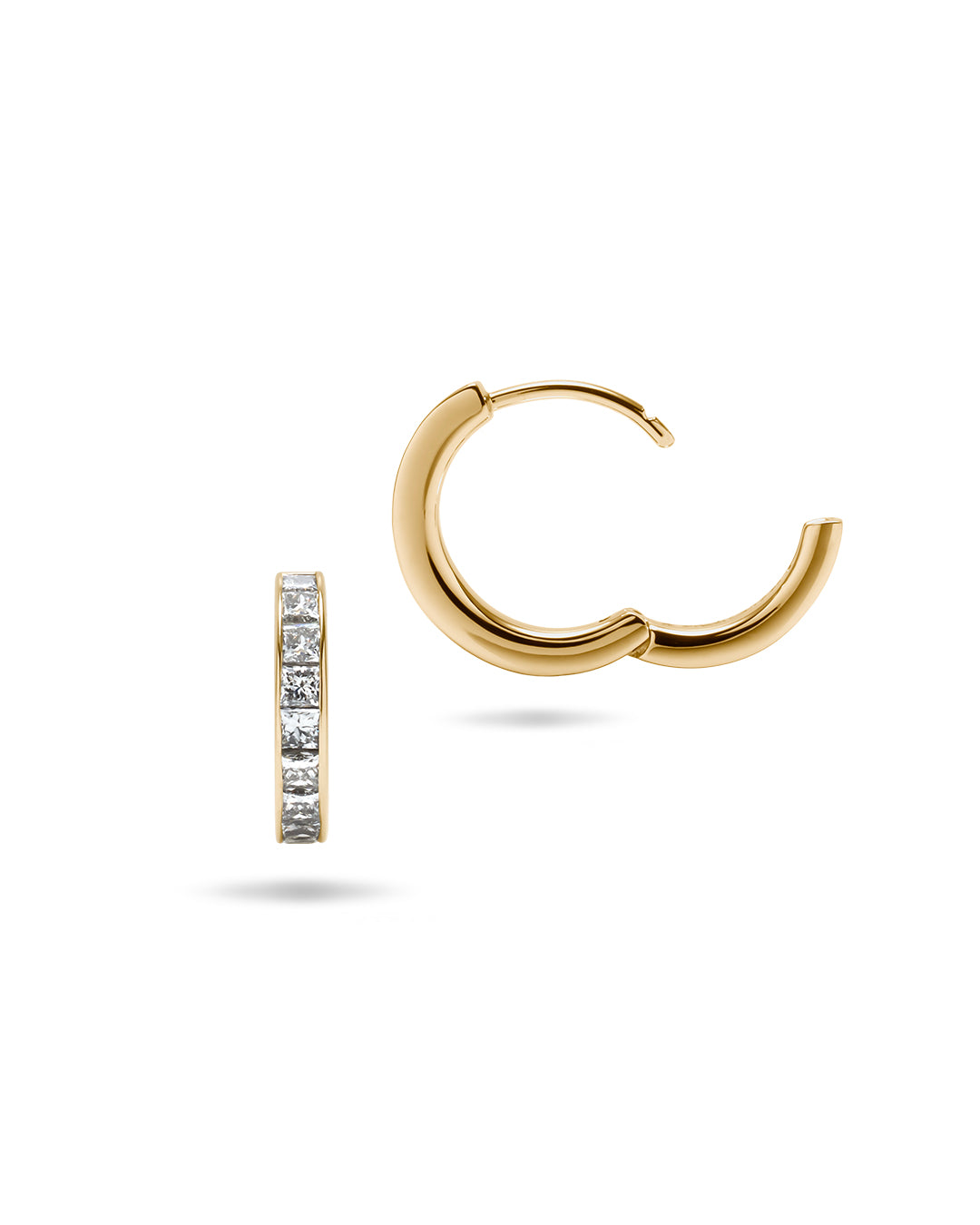 0.3ct ダイヤモンド フープピアス /プリンセスカット