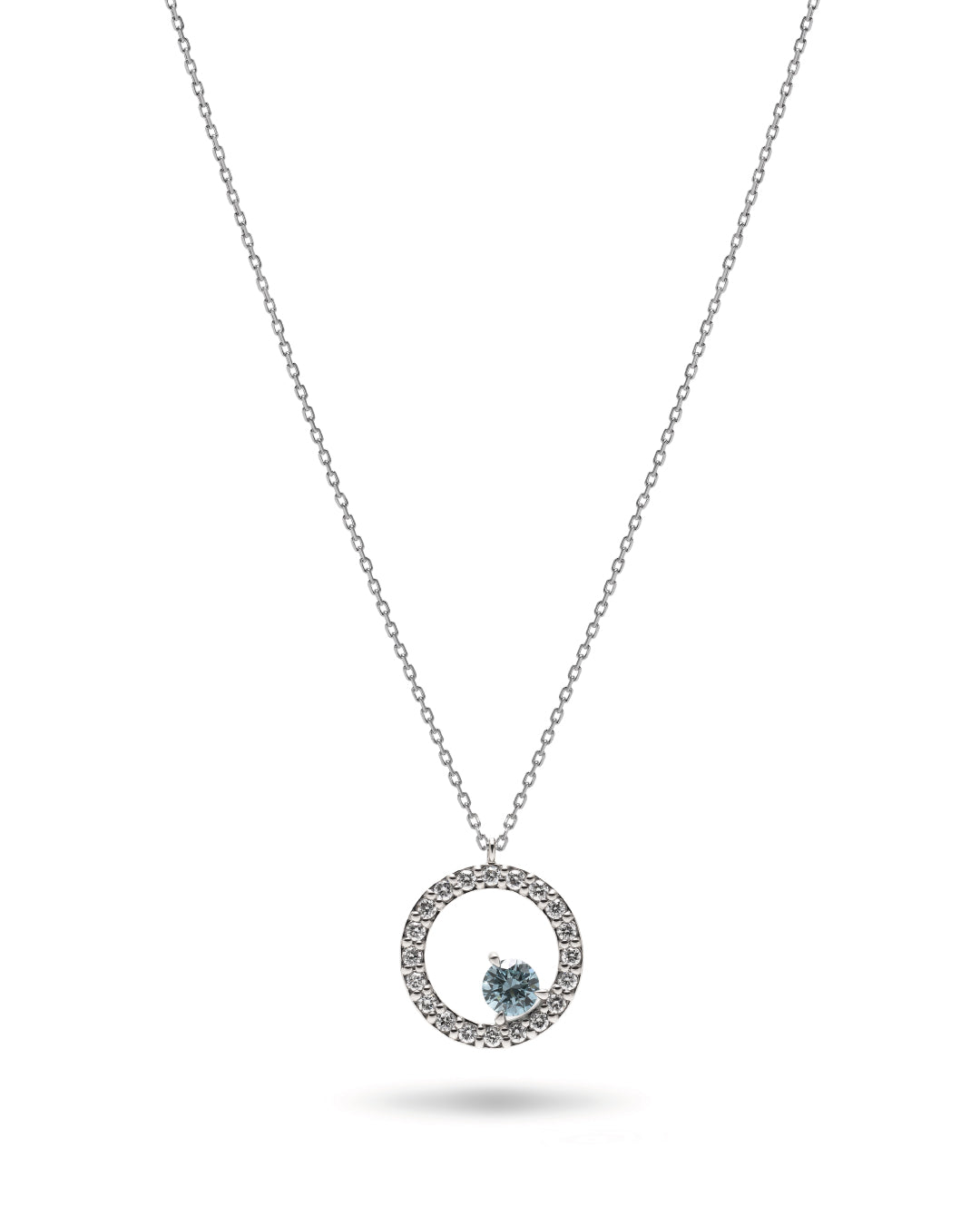 <water× light> circle necklace(Agua Blue)
