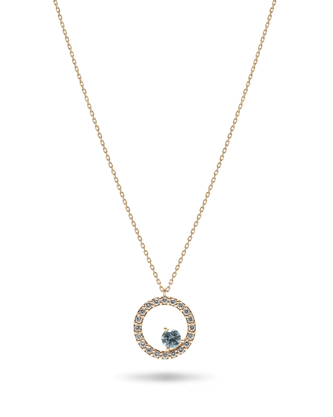 <water× light> circle necklace（Agua Blue）